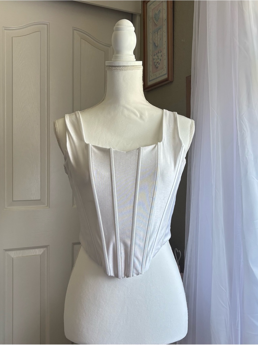 White Structured Corset Top